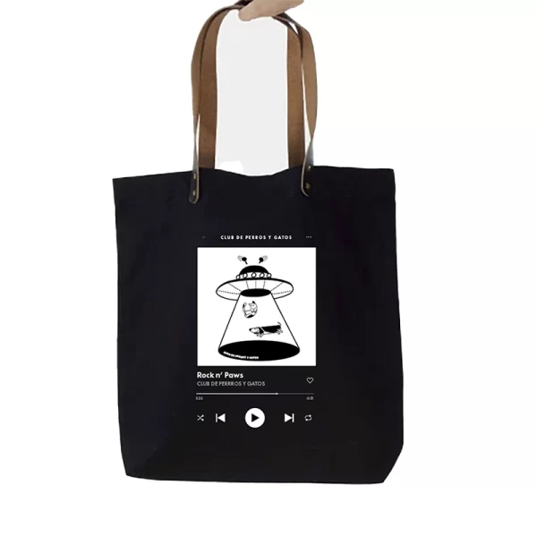 Bolsa Tote Bag Negra Ovni