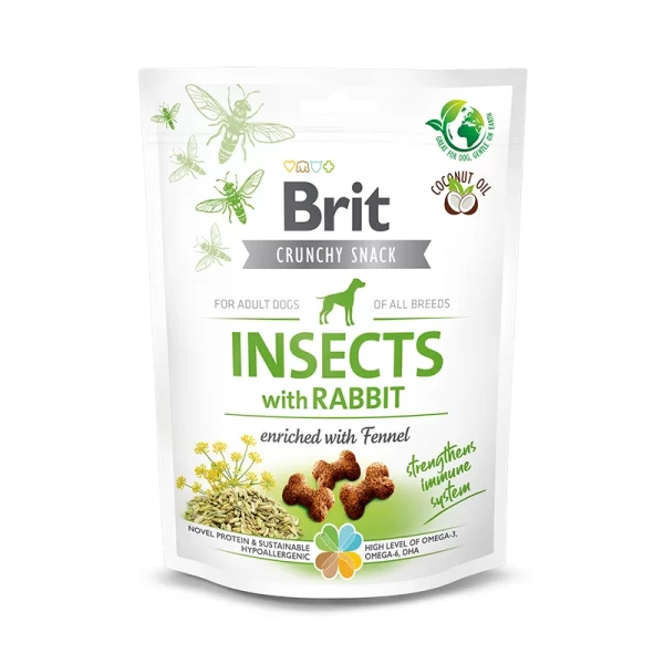 Brit Crunchy Snack Insects Rabbit 200 Gr