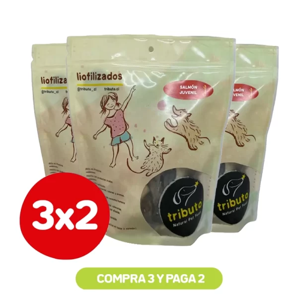 Pack 3x2 Tributo Snack Liofilizado Salmones juveniles