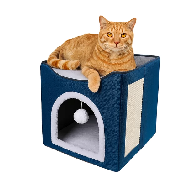 Casa Para Gato Con Descanso Y Rasguñador