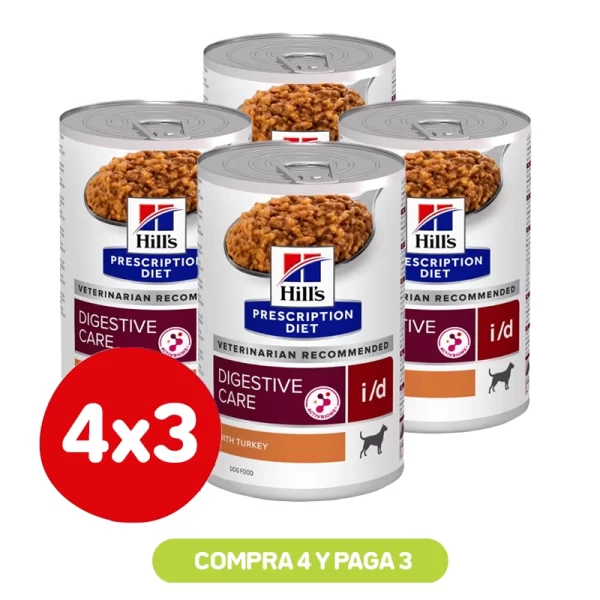 Pack 4x3 Hill's Lata I:D Gastrointestinal Canino 370 Gr