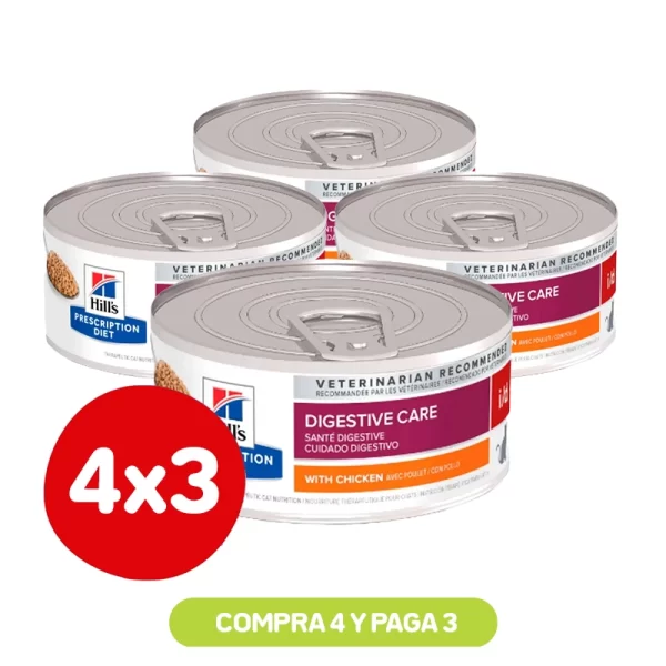 Pack 4x3 Hill's Lata I/D Gastrointestinal Felino 156 Gr