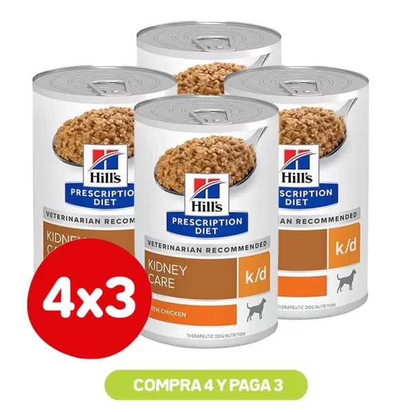Pack 4x3 Hill's Lata K/D Canino 370 Gr