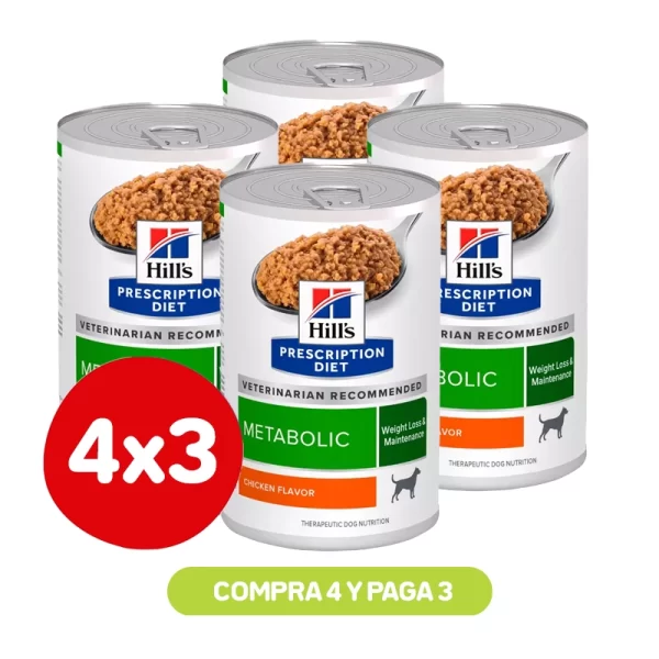 Pack 4x3 Hill's Lata Metabolic Canino 370 Gr