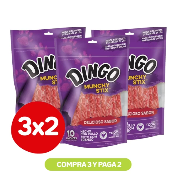 Pack 3x2 Dingo Munchi Sticks 10 Unidades