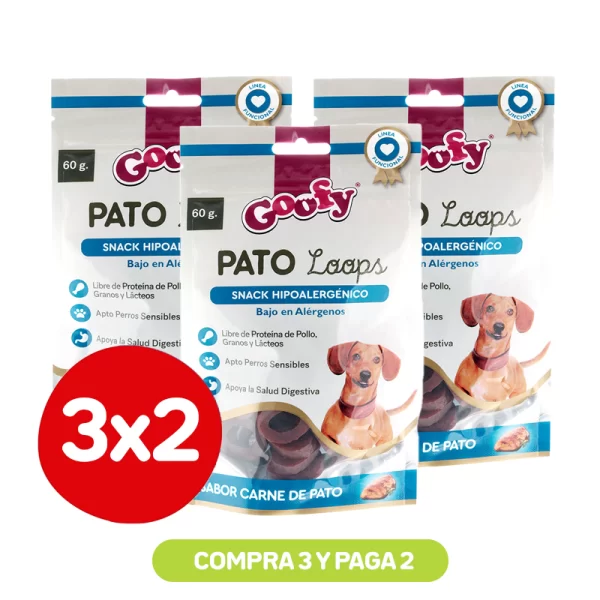 Pack 3x2 Goofy Hipoalergénico Pato Loops 60 Gr