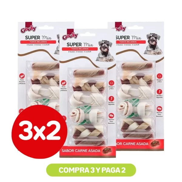 Pack 3x2 Goofy Hueso Super Mix 90Gr