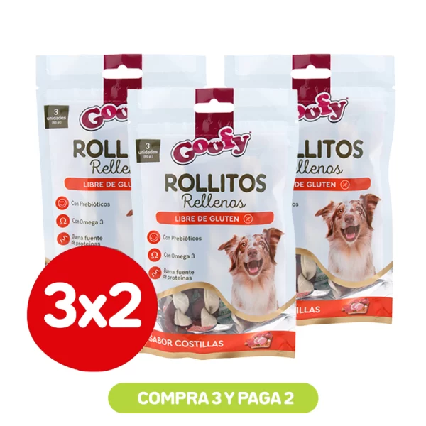 Pack 3x2 Goofy Rollitos Rellenos 60 Gr