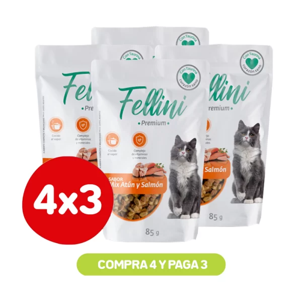 Pack 4x3 Fellini Mix Atún y Salmón 85 Gr
