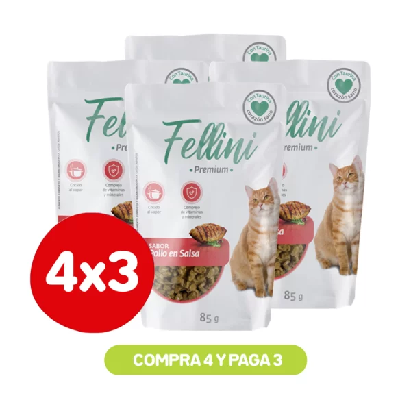 Pack 4x3 Fellini Pollo en Salsa 85 Gr