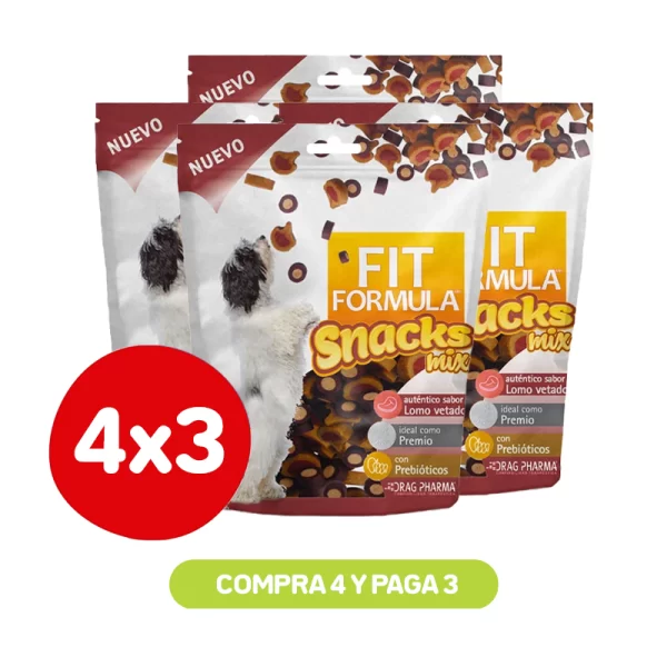 Pack 4x3 Fit Formula Snack Perro Mix 65 Gr