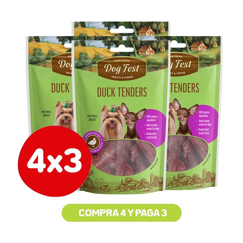 Pack 4x3 Dog Fest Tiras de Pato 55 gr Pack 4x3 Dog Fest Tiras de Pato 55 gr