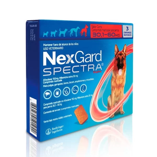 Nexgard Spectra para Perros 30,1 a 60 kg 3 Dosis Masticable