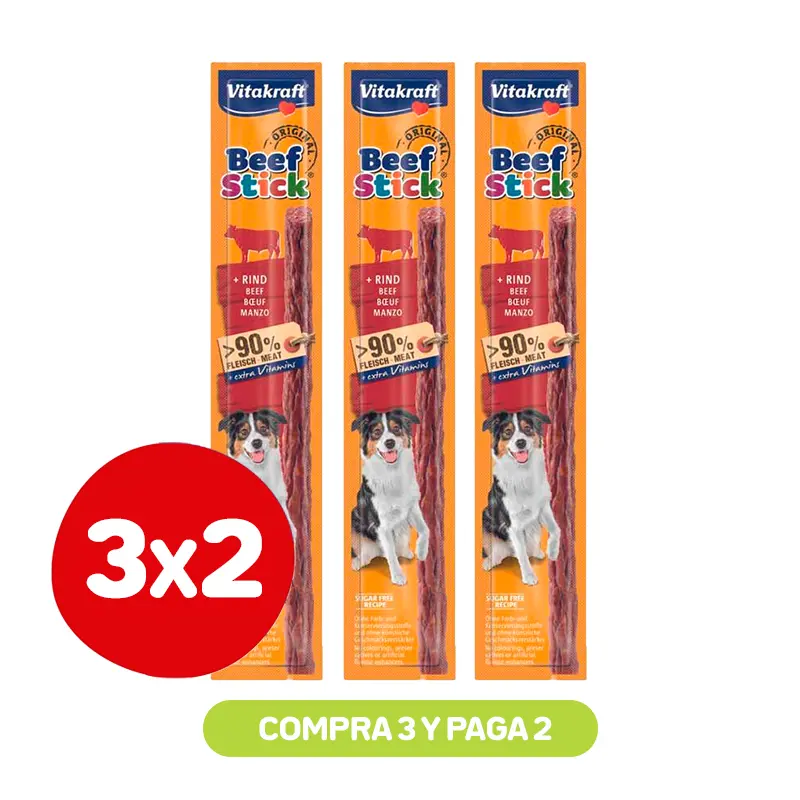 Pack 3x2 Vitakraft Beef Stick Carne/Beef 12 Gr