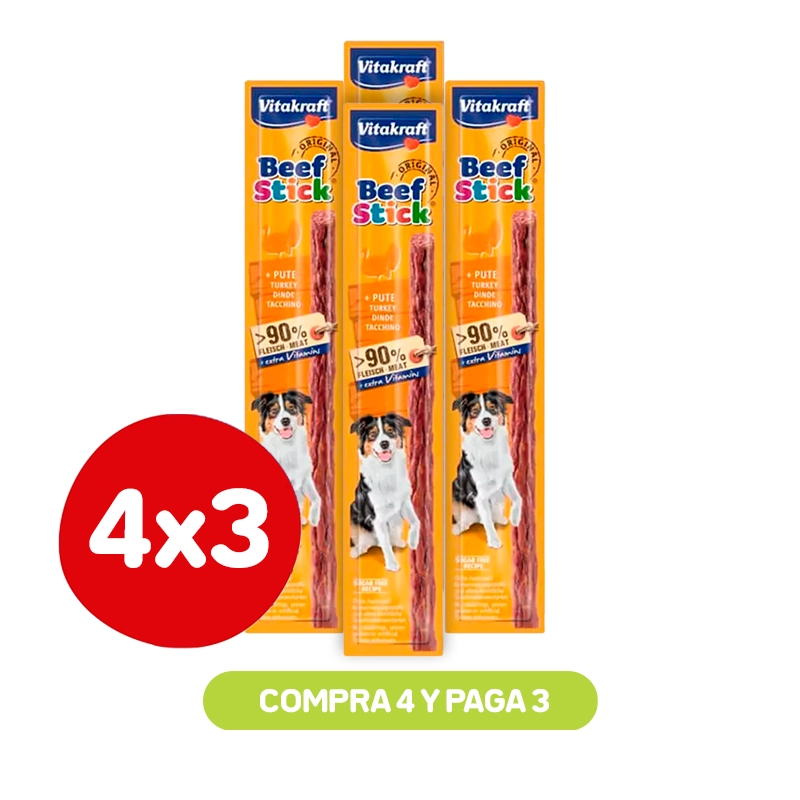 Pack 4x3 Vitakraft Beef Stick Pavo:Turkey 12 Gr
