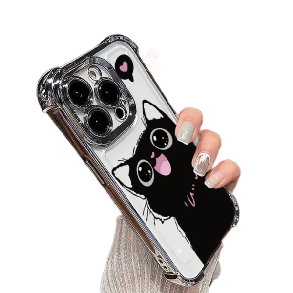 Carcasa Happy Cat Plateado