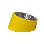 Plato Para Mascota Diseño Ergonómico Amarillo