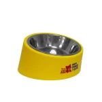 Plato Para Mascota Diseño Ergonómico Amarillo