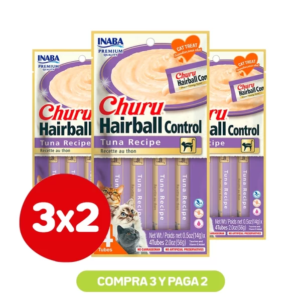 Pack 3x2 Churu Hairball Control Tuna Recipe 56 Gr