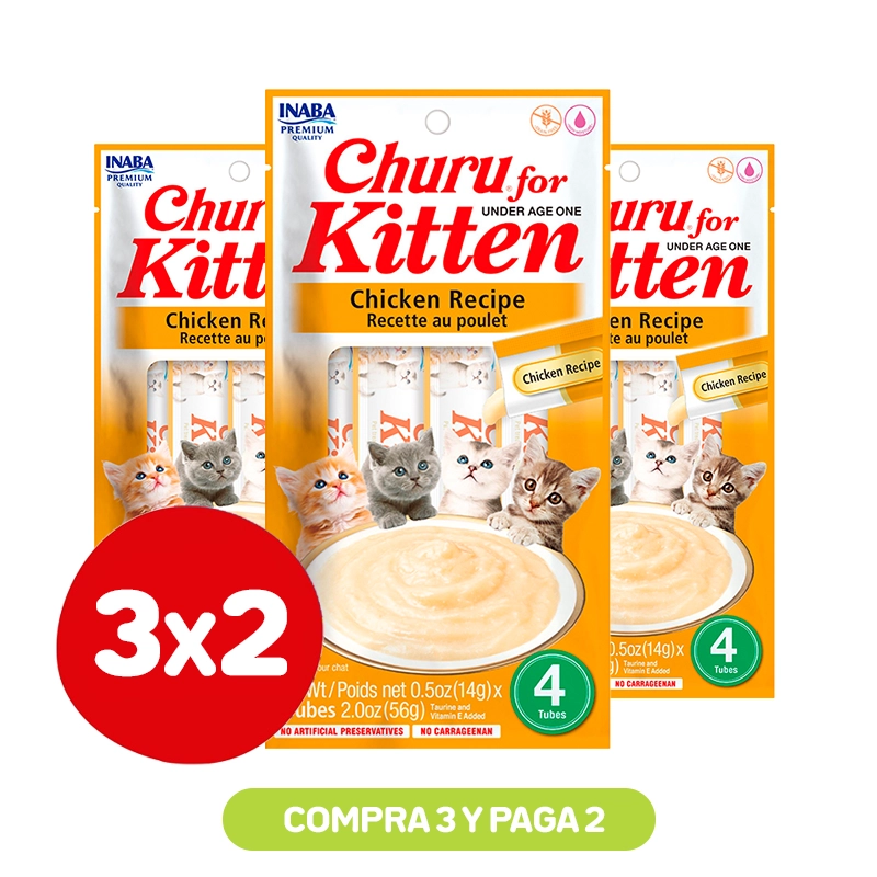 Pack 3x2 Churu Kitten Chicken Recipe 56 Gr Pack 3x2 Churu Kitten Chicken Recipe 56 Gr