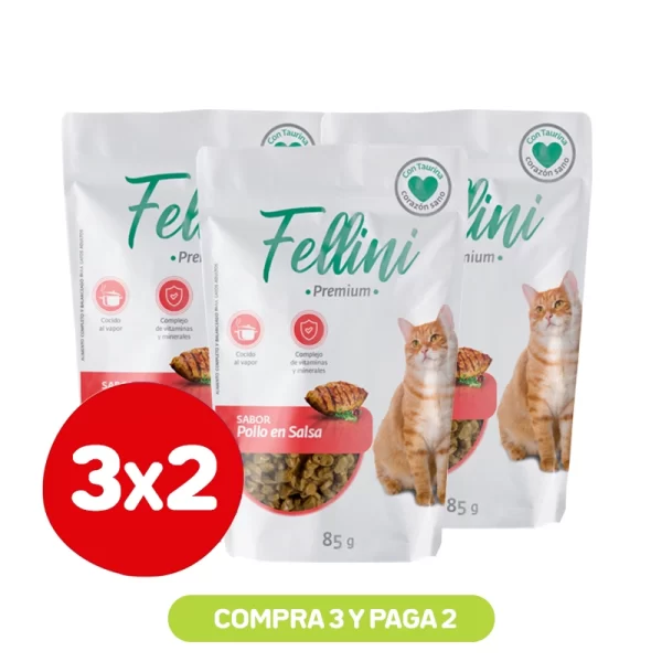 Pack 3x2 Fellini Pollo en Salsa 85 Gr