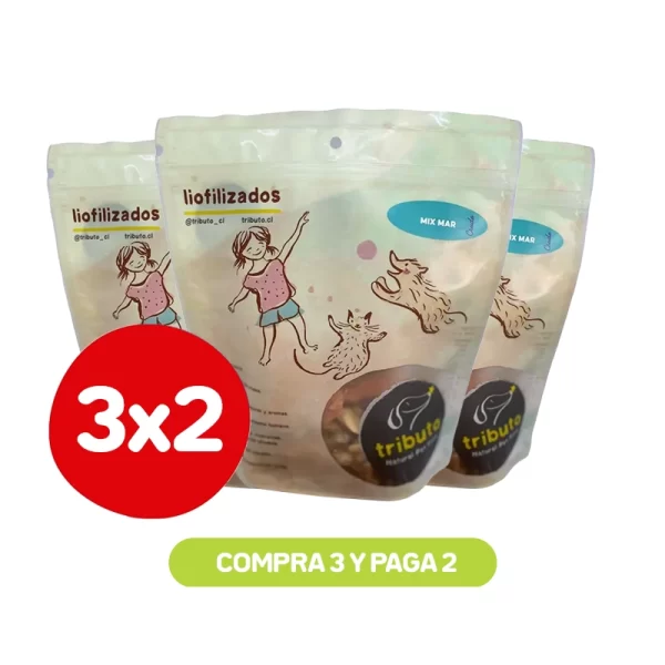 Pack 3x2 Tributo Snack Liofilizado Mix Marino 100 Gr