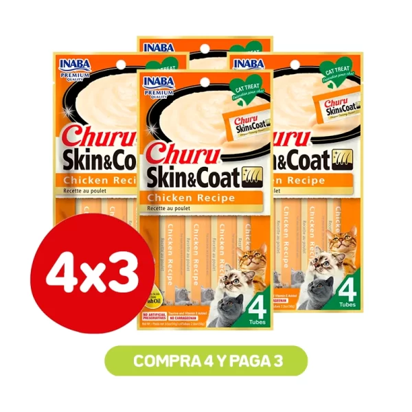 Pack 4x3 Churu Skin Coat Chicken