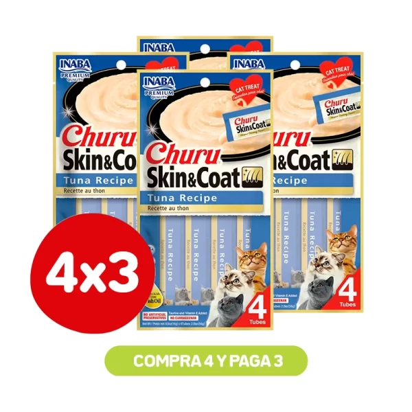 Pack 4x3 Churu Skin Coat Tuna