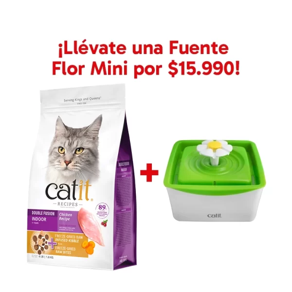 Pack Catit Recipes Indoor 1.8 Kg + Fuente Flor Mini