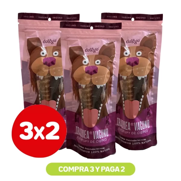 Pack 3x2 Doggo Traquea de Vacuno