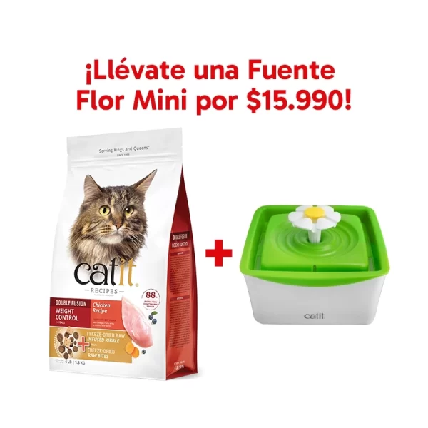 Pack Catit Recipes Control de Peso 1.8 Kg + Fuente Flor Mini