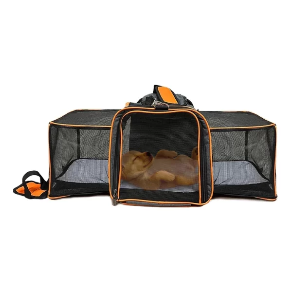 Bolso Transportador Para Mascota Desplegable Naranjo Fluor