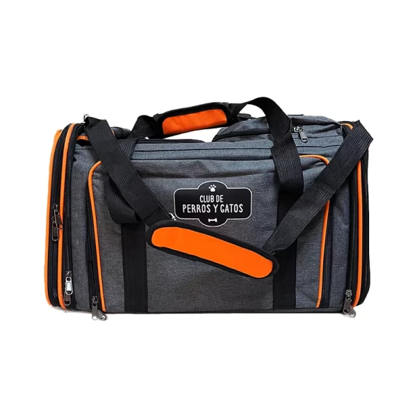 Bolso Transportador Para Mascota Desplegable Naranjo Fluor