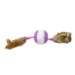 Juguete Para Gato Pelota Ovillo Plumas Con Cascabel
