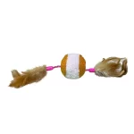 Juguete Para Gato Pelota Ovillo Plumas Con Cascabel