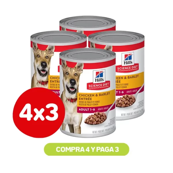 Pack 4x3 Hill's Lata Perro Adulto 1-6 Años 370 Gr
