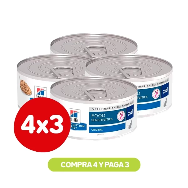 Pack 4x3 Hill's Prescription Lata ZD Felino 156 Gr
