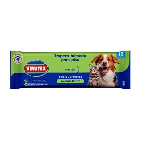 Virutex Trapero Húmedo Pets 12 Unidades Limón