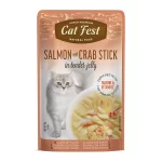 Cat Fest Filetes de Salmón con Palitos de Cangrejo en Gelatina 70 Gr