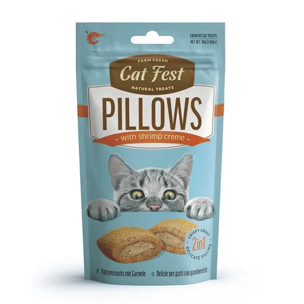 Cat Fest Pillows Snack Relleno de Crema de Camarón 30 Gr
