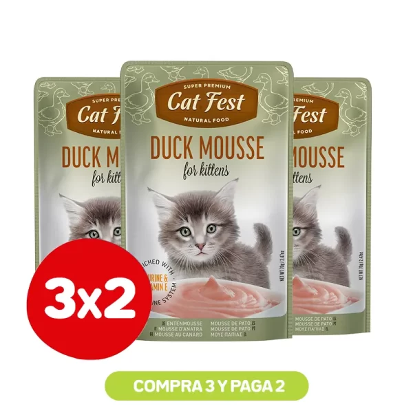Pack 3X2 Cat Fest Mousse De Pato 70 Gr