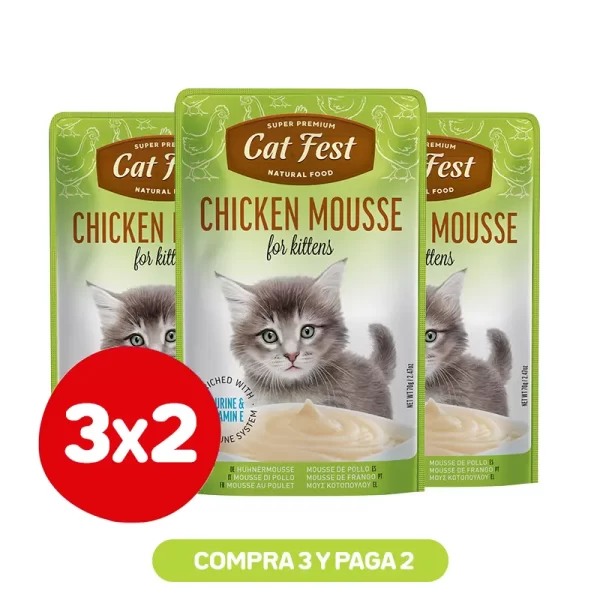 Pack 3X2 Cat Fest Mousse De Pollo 70 Gr