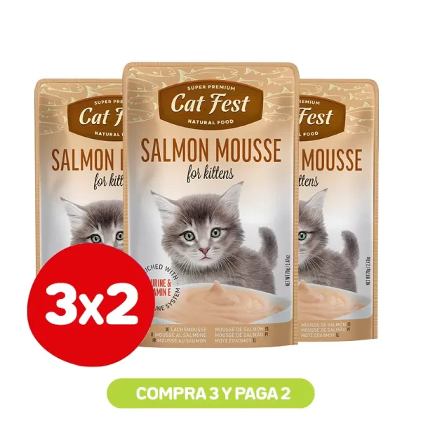 Pack 3X2 Cat Fest Mousse De Salmón 70 Gr