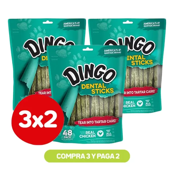 Pack 3X2 Dingo Dental Sticks 48 Pack