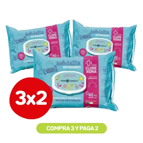 Pack 3X2 Farmcompany Toalla Humeda Clorhexidina