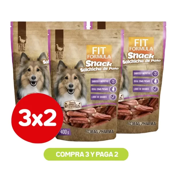 Pack 3X2 Fit Formula Snack Salchicha De Pato