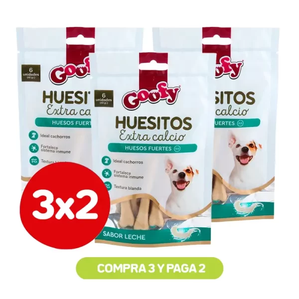 Pack 3X2 Goofy Huesos Extra Calcio 40Gr