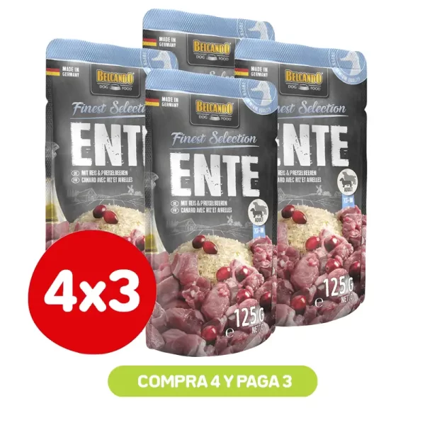 Pack 4X3 Belcando Pato Con Arroz Y Arandano 125G
