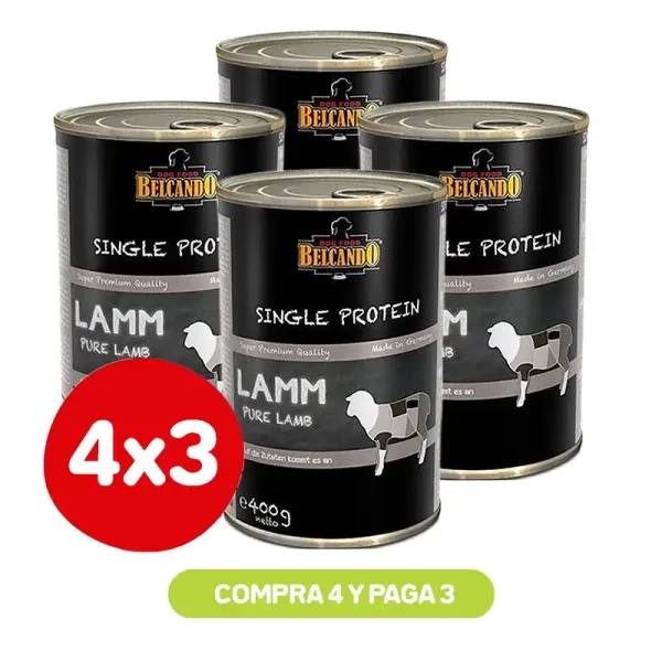 Pack 4X3 Belcando Single Protein Cordero 400G