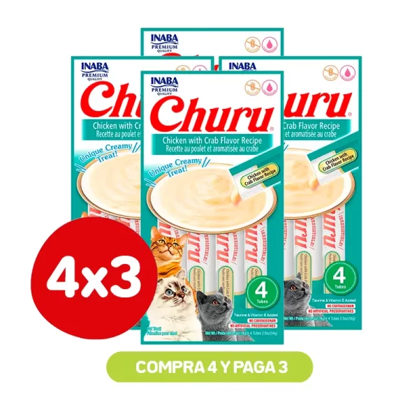 Pack 4X3 Churu Chicken With Crab 56 Gr